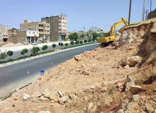 عملیات تعریض حاشیه بلوار شهید سلیمانی