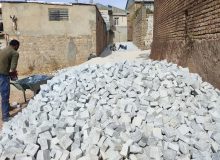  عملیات اجرایی سنگ فرش کوچه شهید ملکی