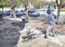 موزائیک فرش پیاده رو خیابان شهید مظفری